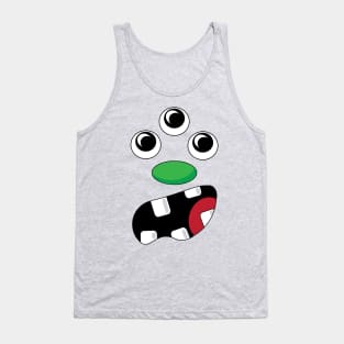 Silly Monster Face T-Shirt | Three Eyes Tank Top